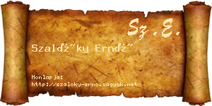 Szalóky Ernő névjegykártya