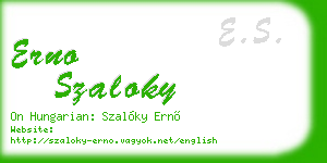 erno szaloky business card